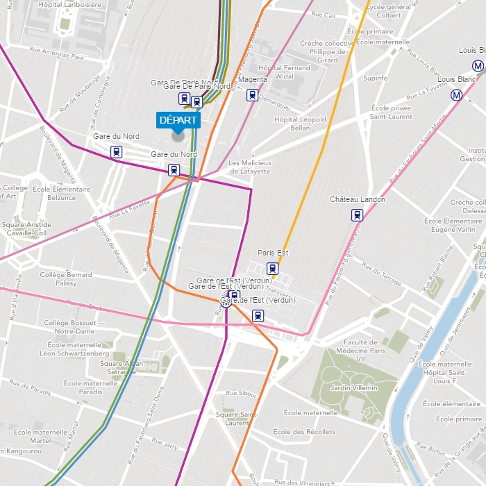 Trajet TER Gare du Nord
